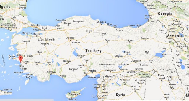 location Kusadasi on map Turkey