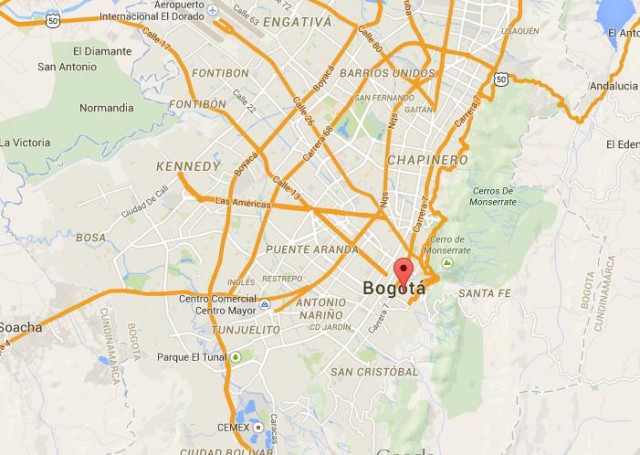 location La Candelaria map Bogota