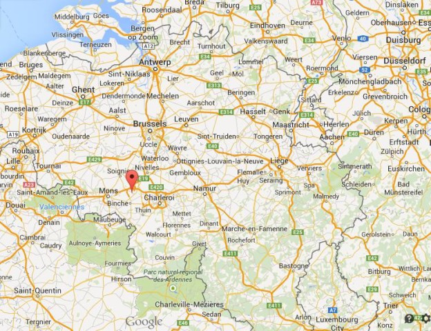 location La Louviere on map of Belgium