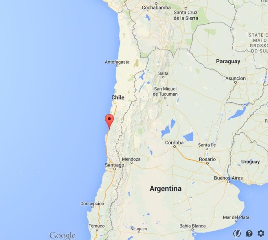 location La Serena on map Chile