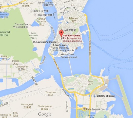 location Largo Senado Map Macau