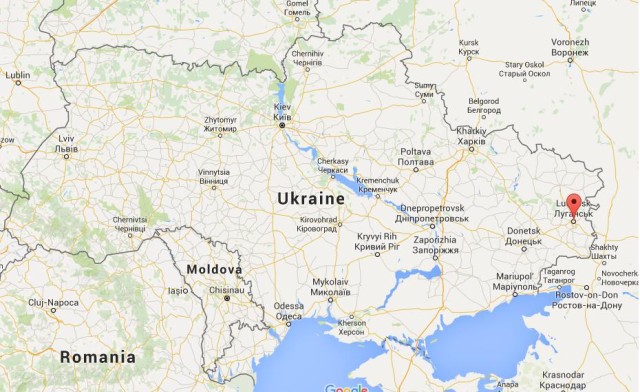 Location Luhansk on map Ukraine