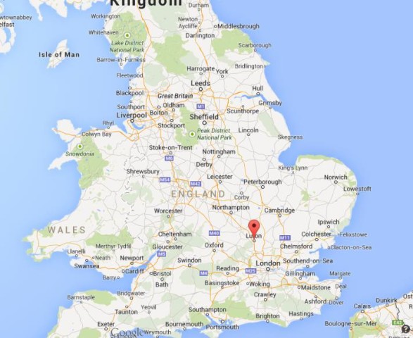location Luton on map of England