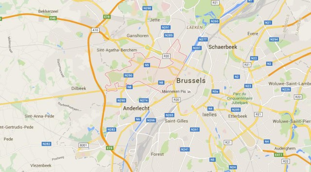 location Molenbeek on map Brussels