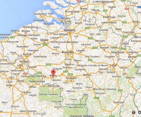 location Mons on map of Belgium