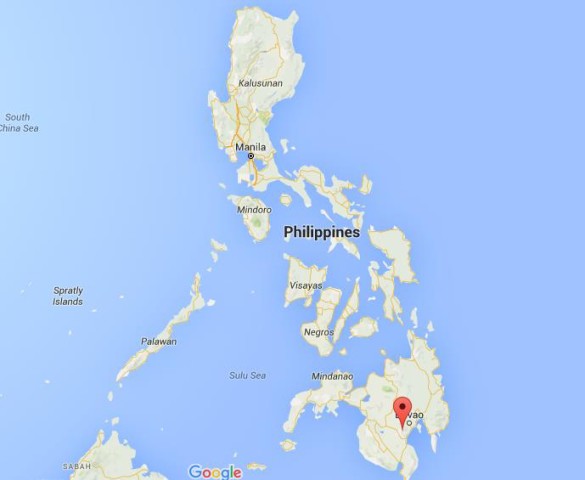 location Mount Apo on map Philippines