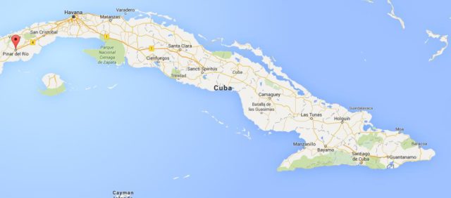 Location Pinar del Rio on map Cuba