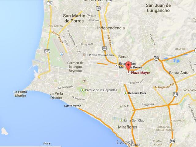 Location Plaza Mayor map Lima