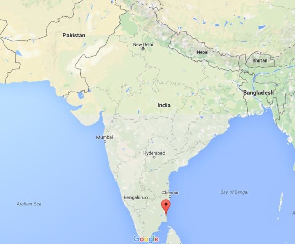 location Pondicherry on map India