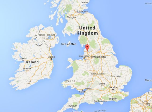 Location Preston on map England