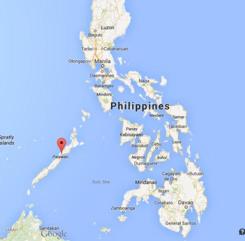 location Puerto Princesa on map of Philippines