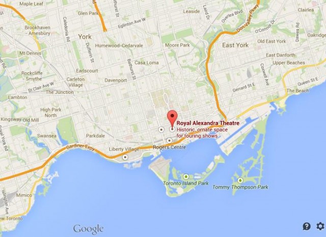 location Royal Alexandra Theatre on map Toronto