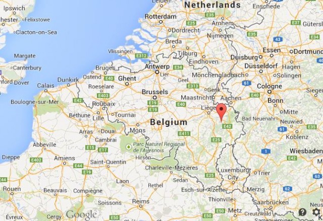 location Spa map Belgium