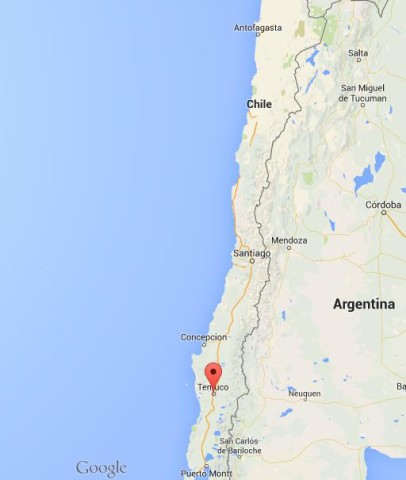location Temuco on map Chile