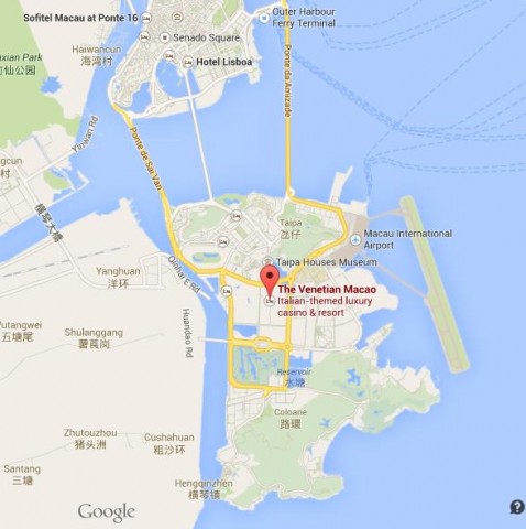 location The Venetian map Macau