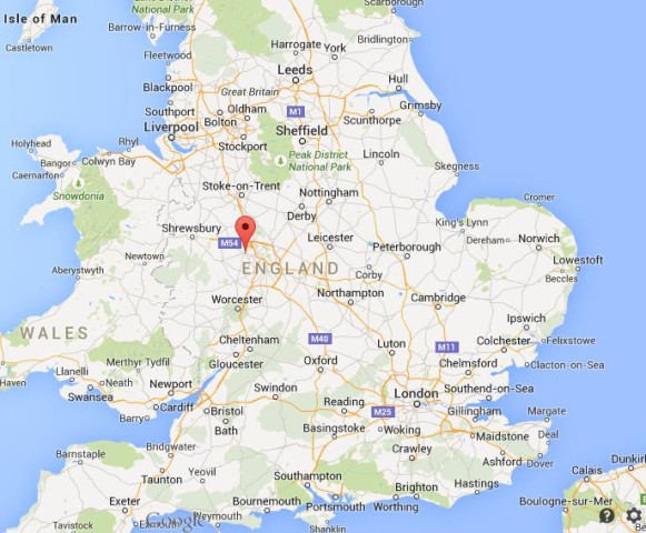 location Wolverhampton on map England