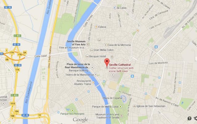 Where is Cathedral on Map of Seville
