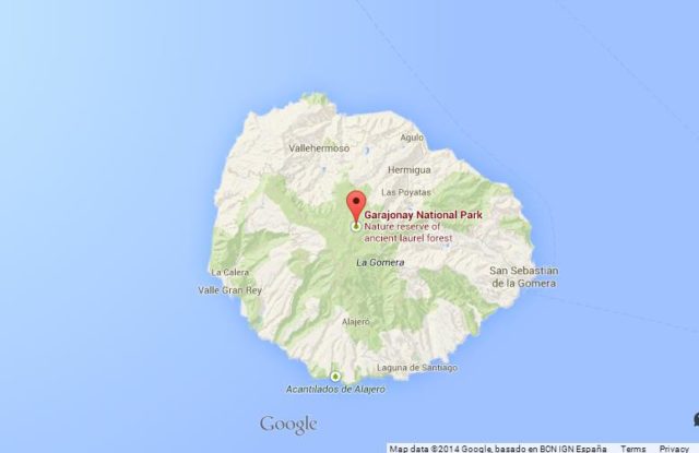 Where is Garajonay National Park on Map of La Gomera