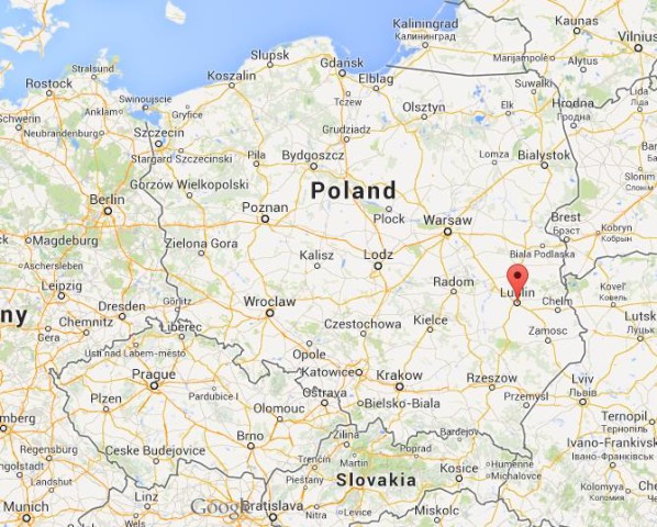 location Lublin on Map Poland