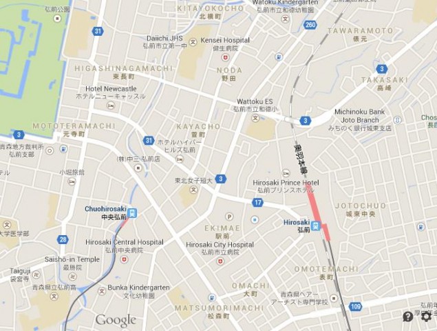 Hirosaki map