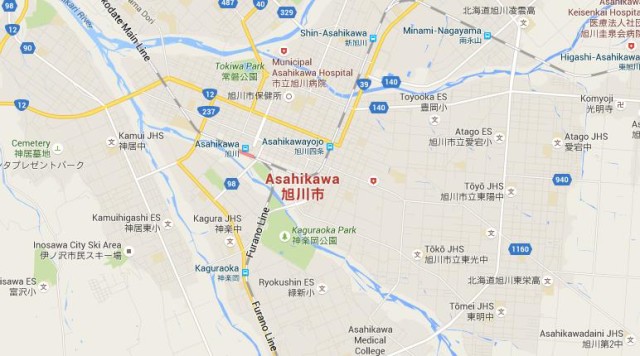 Map of Asahikawa Japan