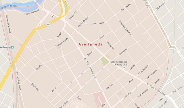 Map of Avellaneda Buenos Aires
