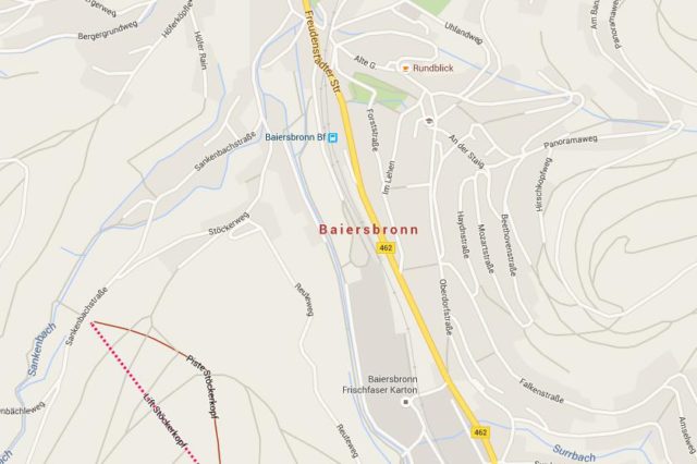Map of Baiersbronn Germany