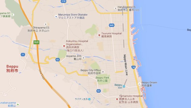 Map of Beppu Japan