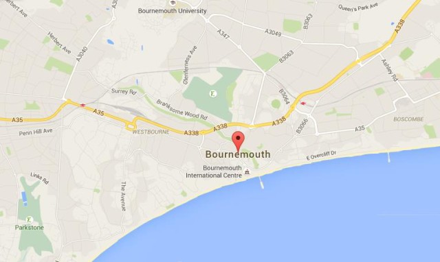 Map of Bournemouth England