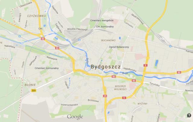 Map of Bydgoszcz Poland