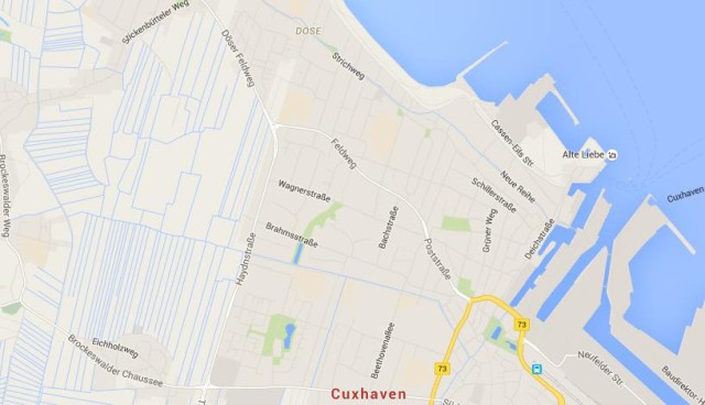 Map of Cuxhaven Germany
