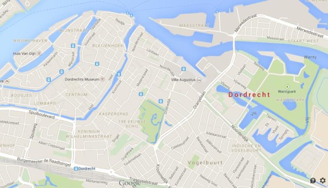 Map of Dordrecht Netherlands