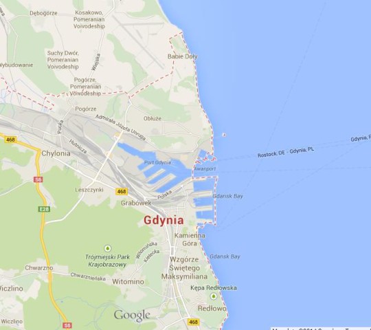 Map of Gdynia Poland