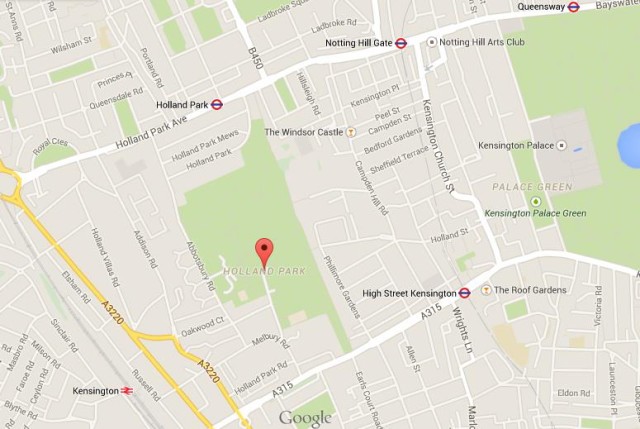 Map of Holland Park London