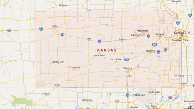 Map of Kansas USA