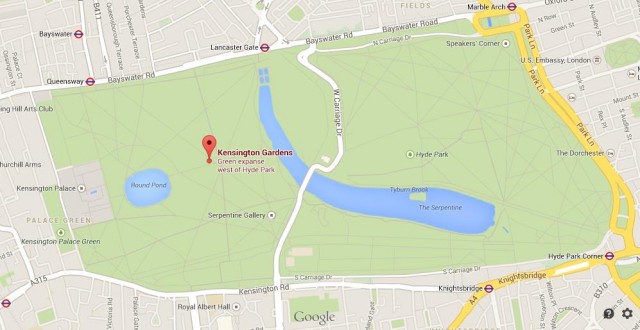 Map of Kensington Gardens London