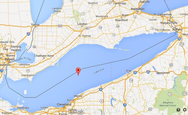 Map of Lake Erie USA