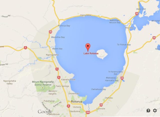 Map of Lake Rotorua NZ