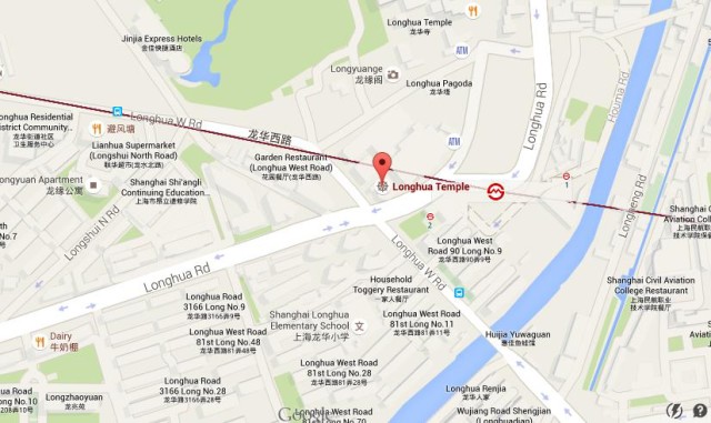 Map of Longhua Temple Shanghai