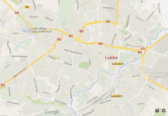 Map of Lublin Poland