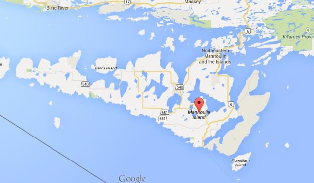 Map of Manitoulin Island Canada