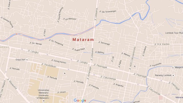 Map of Mataram Lombok