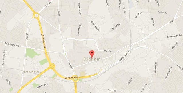 Map of Oldham England