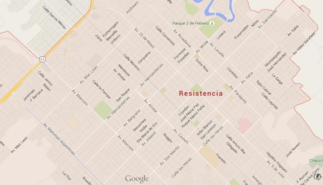 Map of Resistencia Argentina