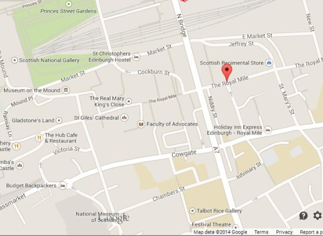 Map of Royal Mile Edinburgh