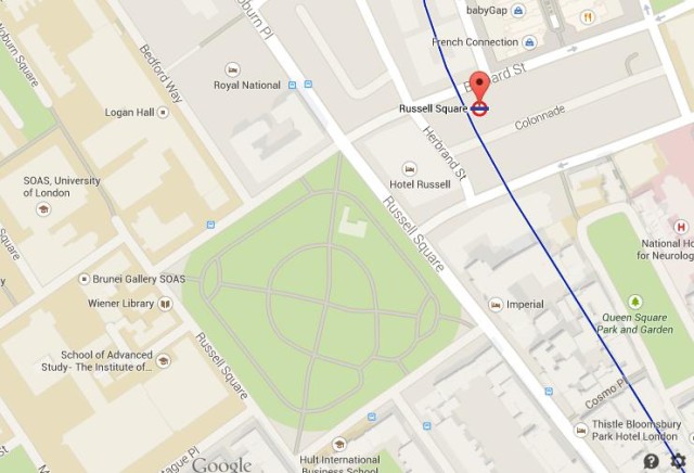 Map of Russell Square London