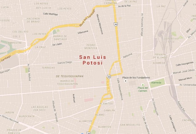 Map of San Luis Potosi Mexico