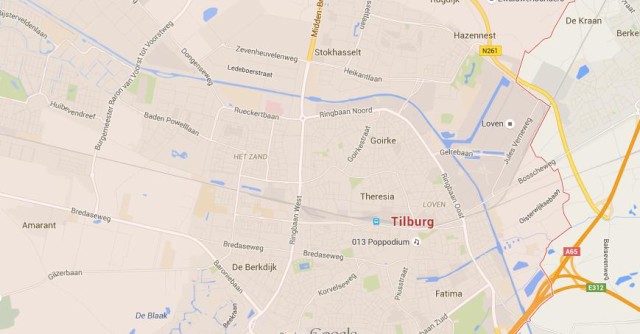 Map of Tilburg Netherlands