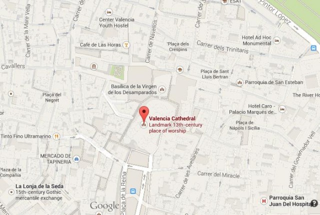 Map of Valencia Cathedral area