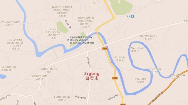 Map of Zigong China